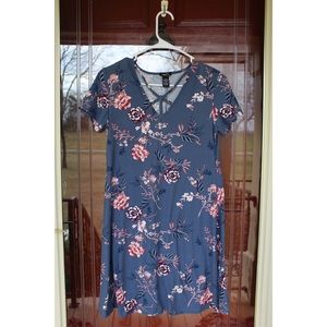 blue dress with pink flowers!!!